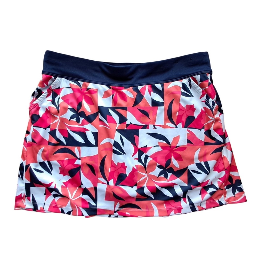 Callaway Opti-Dri‎ Golf Skort Pink Navy Floral Geometric Pockets Size Large